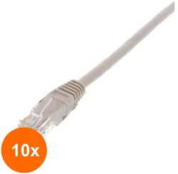 Well Set 10 x Cablu UTP, Cat5e, Patch Cord, 0.15 m, Gri, Well (TIV-10xUTP-0008-0.15GY-WL)