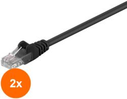Goobay Set 2 x Cablu UTP Cat 5e Goobay, Patch Cord, 25m, Negru (TIV-2xUTP-0008-25.0BK)
