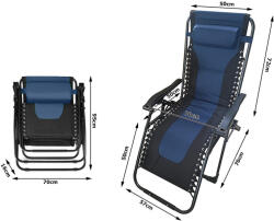 Összecsukható kerti nyugágy - kék/fekete