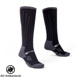 inSPORTline Antibakteriális merinó térdzokni inSPORTline Meritic Ski AG+, ezüstionokkal, légáteresztő, kényelmes anyag, rugalmas 43-45 fekete-szürke (28632-4345)