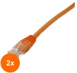 Well Set 2 x Cablu UTP, Cat 6, Patch Cord, 5 m, Portocaliu, Well (TIV-2xUTP-6003-5OE-WL)