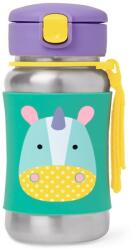 Skip Hop Zoo Rozsdamentes szívószálas vízüveg Egyszarvú 12m+