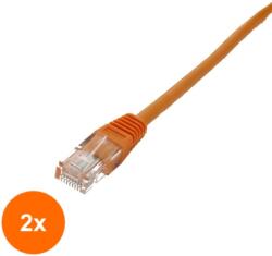 Well Set 2 x Cablu UTP Well, cat 5e, Patch Cord, 10m, Portocaliu (TIV-2xUTP-0008-10OE-WL)