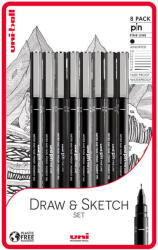uni Draw And Sketch Műszaki tollak Black 8 db (60.0998)