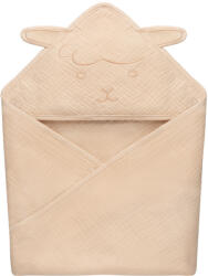 Lionelo Muslin pamut kapucnis törölköző - Beige Sand - babylion