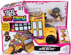 Tech Deck Set autobuz cu mini skateboard si figurina, Tech Deck, SK8 Crew, 6071034