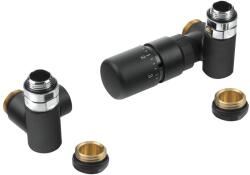 Sapho Sapho, CORNER COMBI termosztatikus szelep csatlakozó készlet, jobbos kivitel, fekete szőnyeg, CP3022BS (CP3022BS)