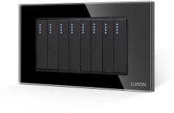 Luxion Intrerupator Mecanic 8 Posturi LUXION cu Rama din Sticla, Standard Italian, 4M - culoare negru