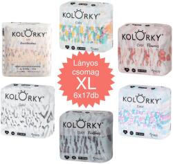 Kolorky Day öko pelenka, XL (12-16kg) HAVI ADAG, Lányos, 6x17db