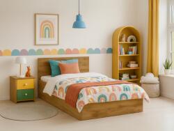  SOFIA ágy 90 x 200 cm, artisan tölgy Ágyrács: Léces ágyrács, Matrac: Somnia matrac 18 cm