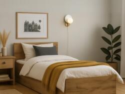  SOFIA ágy 120 x 200 cm, artisan tölgy Ágyrács: Léces ágyrács, Matrac: Coco Maxi 20 cm matrac