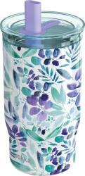 QUOKKA Pahar termic cu pai Quokka Mist Violet Blooms, 720 ml (40165)