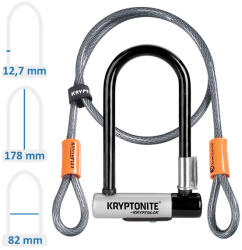 Kryptonite Kryptolok Mini-7 kerékpár U lakat + hurokkábel (180336)