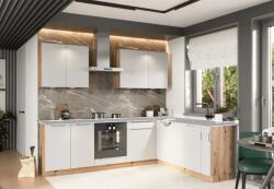 Artstolk Sarokkonyha ISABEL | 200-260 cm tölgy kézműves/szürke Kivitel: munkalap nélkül