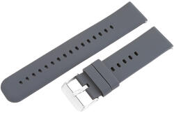  Műanyag okosóra szíj, gyorskioldós, sötét szürke színű, normál hossz, 22 mm (9363-9)