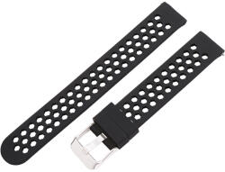 Műanyag okosóra szíj, gyorskioldós, fekete színű, normál hossz, 16 mm (9352-1)