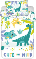 Dinoszaurusz Cute & Wild gyerek, ovis ágyneműhuzat 100×135cm, 40×60 cm