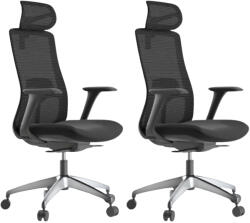 Mercury 2PACK Ergonomikus irodai szék WISDOM, fekete műanyag, fekete (2 db)