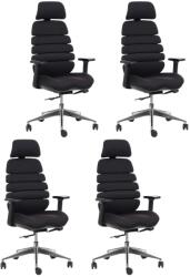 Mercury 4 db-os Ergonomikus irodai szék SPINE fekete fejtámlával (4 db) WJ33-2 HB, černá