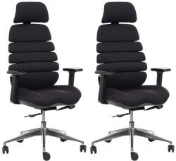 Mercury 2 db-os Ergonomikus irodai szék SPINE fekete fejtámlával (2 db) WJ33-2 HB, černá