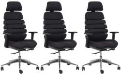 Mercury 3 db-os Ergonomikus irodai szék SPINE fekete fejtámlával (3 db) WJ33-2 HB, černá