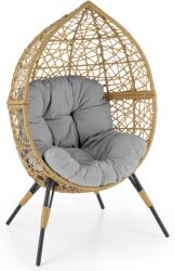 Halmar Kerti fotel OSKAR, natúr, világosszürke