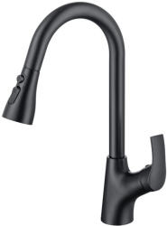 Austler FH-3611E-5 mosogató csaptelep - kihúzható multifunkciós fej - (fekete) (FH-3611E-5) - insolite