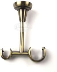 Mennyezeti dupla konzol (plafontartó) 25 mm-es karnisrúdhoz óarany 1 db/cs