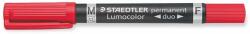 STAEDTLER Alkoholos marker, 0, 6/1, 5 mm, kúpos, kétvégű, STAEDTLER "Lumocolor® duo 348", piros (TS3482) - pritone