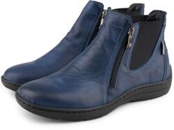 Vlnka Ivana cipzáras női bőr bokacipő, kék felnőtt cipő méret 40