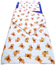  Gyermek ágynemű garnitúra - 90x130 cm / Fehér alapon Plüss Maci piros Sállal