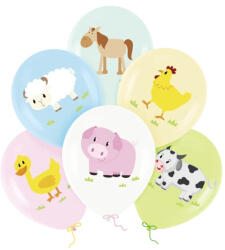 Balloons4party Set 6 baloane latex animalute ferma 30 cm