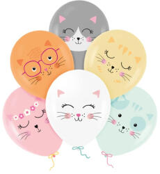 Balloons4party Set 6 baloane de latex pisici 30 cm