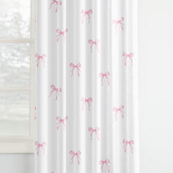 Goldea gyerek pamut függöny - rózsaszín masnik 280x150 cm