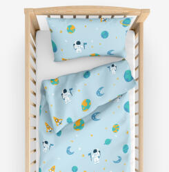 Goldea gyermek pamut ágyneműhuzat kiságyba - űrhajósok az űrben 110 x 125 és 35 x 55 cm
