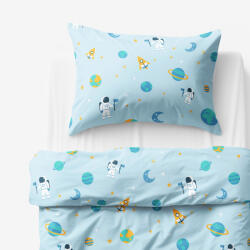 Goldea gyermek pamut ágyneműhuzat - űrhajósok az űrben 150 x 200 és 50 x 60 cm