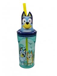  Bluey Splash 3D műanyag szívószálas pohár 360 ml (STF50666) - sandori
