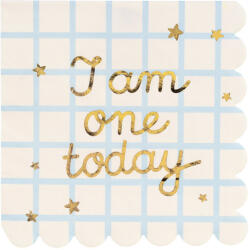  Napkins I am one today Teddy Bear, beige, 33x33 cm (1 pkt / 12 pc. ) (SP33-101)