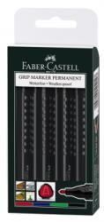 Faber-Castell Marker Permanent Varf Rotund Set 4 Grip 1504 Faber-Castell (FC150404) - officeclass