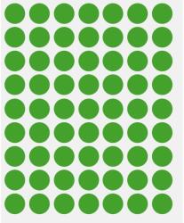  ETICHETE BULINA DIAMETRU 14 mm, 630 buc/set, verde (2724verde)