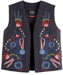 Scotch & Soda Sacou Embroidered Gilet U9G00797T 078 charcoal art