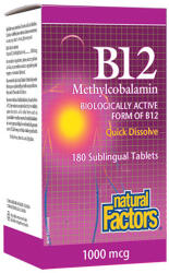 Natural Factors Vitamin B12 (Methylcobalamin) 1000mcg. / 180 Tabs