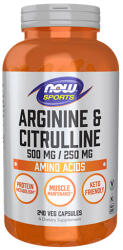 NOW Arginine 500mg & Citrulline 250mg / 240 Vcaps