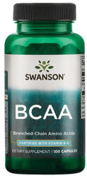 Swanson BCAA Branched-Chain Amino Acids - Fortified with Vitamin B6 / 100 Caps