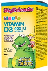 Natural Factors Vitamin D3 Bigfriends 400 IU / 15ml