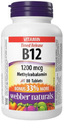 Webber Naturals Vitamin B12 (Methylcobalamin) 1200 mcg / 80 Tabs