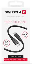 SWISSTEN Cablu De Date Elvetian Silicon Moi Usb-c / Usb-c 0, 4 M Negru (71506516)