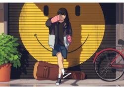  Poszter Keep Smiling Anime Girl, 61x90cm, poszter1874, Többszínű (poster1874)