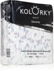 Kolorky Night Unicorn еднократни ЕКО пелени за цялостна защита през нощта размер XL 12-16 Kg 17 бр