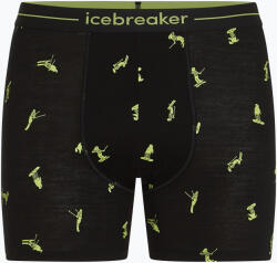 icebreaker Férfi thermo boxeralsó jégtörő Anatomica Snow Day fekete/peridot/aop